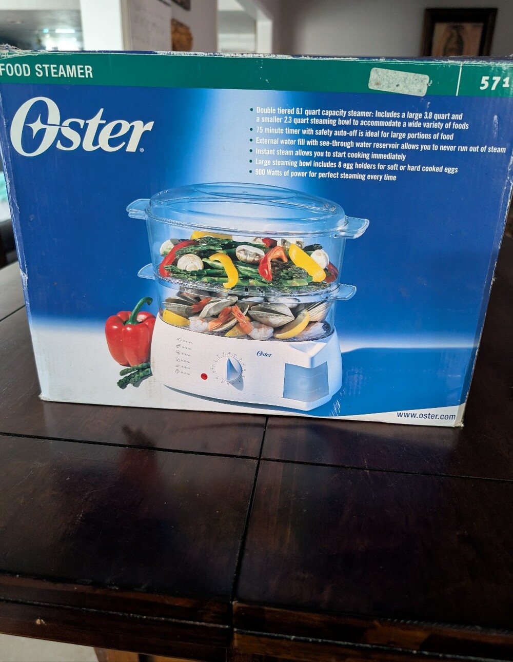 Oster White and Clear Dual-Tier Electric Food Steamer